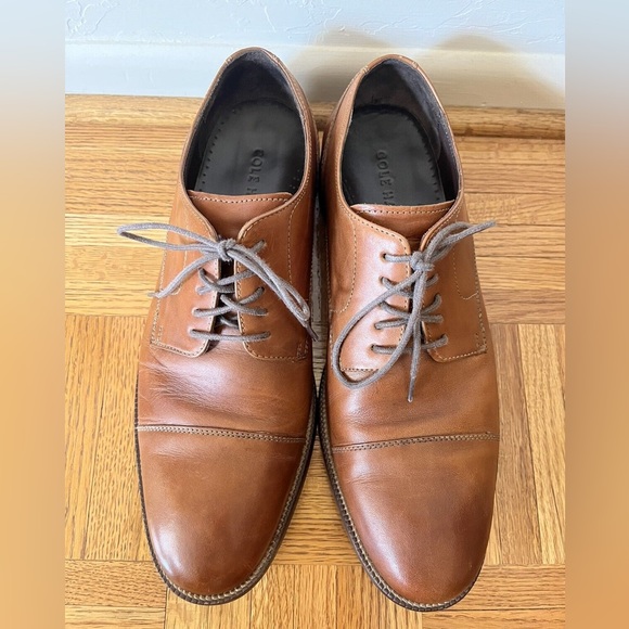 Cole Haan Mens Brown Benton Oxford Cap Toe Dress Shoes Size 8M Style C24120 - Picture 4 of 10